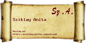 Sziklay Anita névjegykártya
