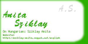 anita sziklay business card